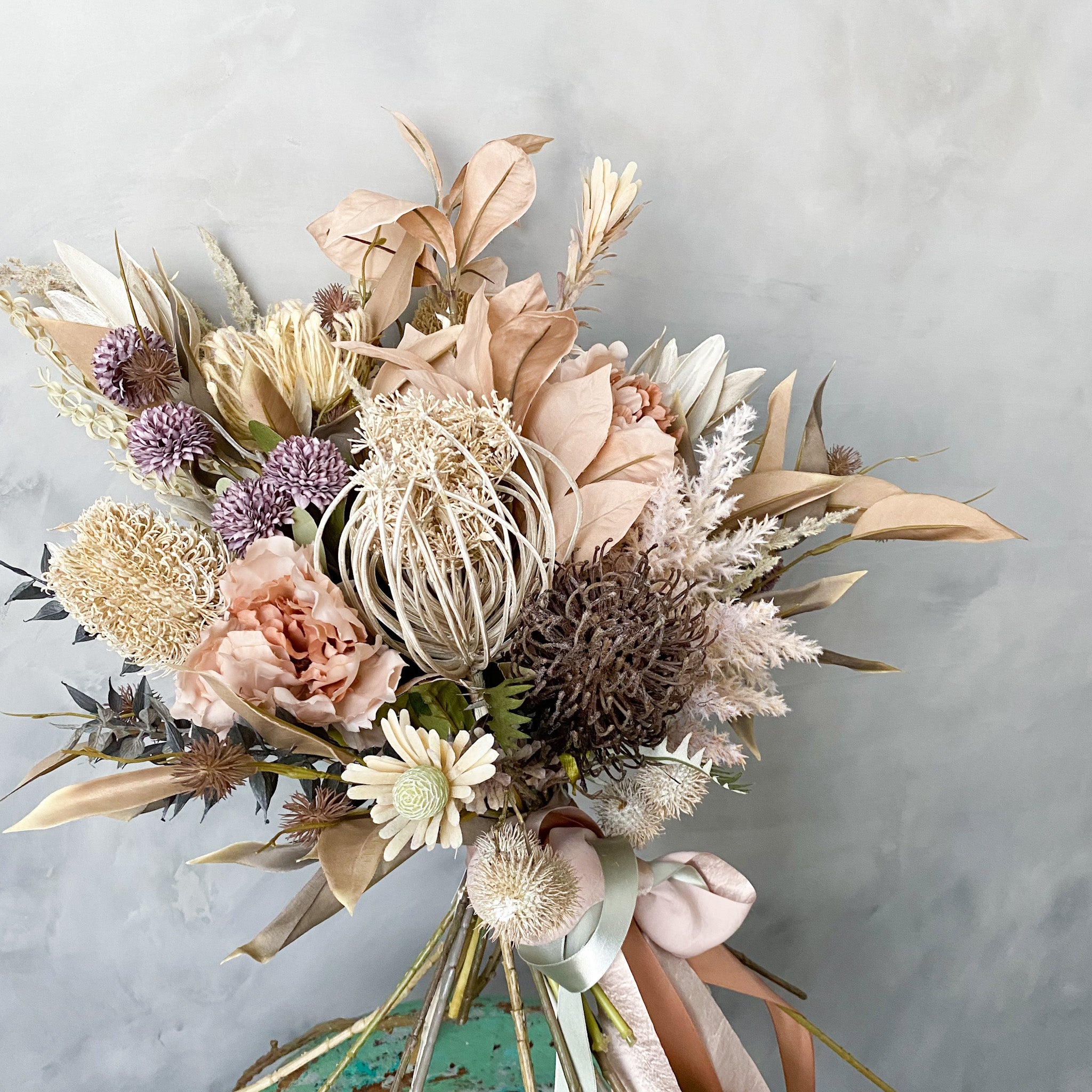 オーダー品 ドライフラワースワッグ キングプロテア ネイティブ